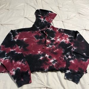 Raw hem cropped sweatshirt